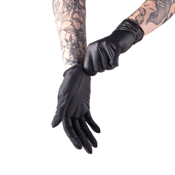 Box of 100 Saferly Black Nitrile Gloves