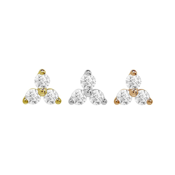 Tilum Trinity Jewel Threadless Top 14kt Gold