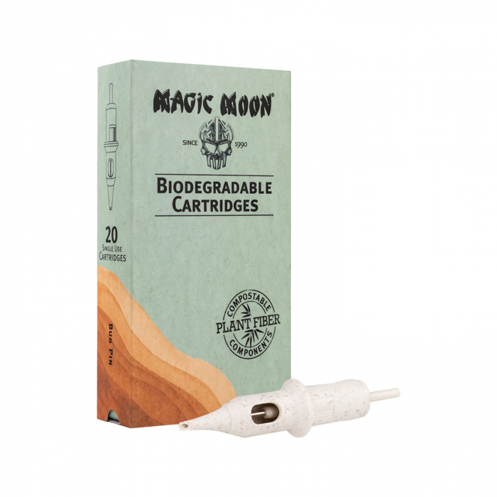 Box of 20 Magic Moon Biodegradable Cartridges - 0.25mm Round Liner Bugpin Long Taper