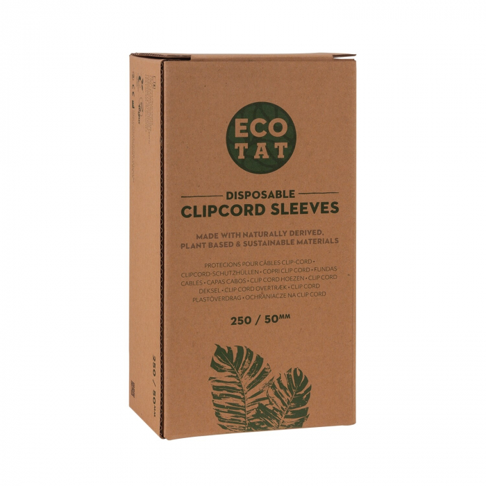 Box of 250 ECOTAT Clip Cord Sleeve Covers - 50mm
