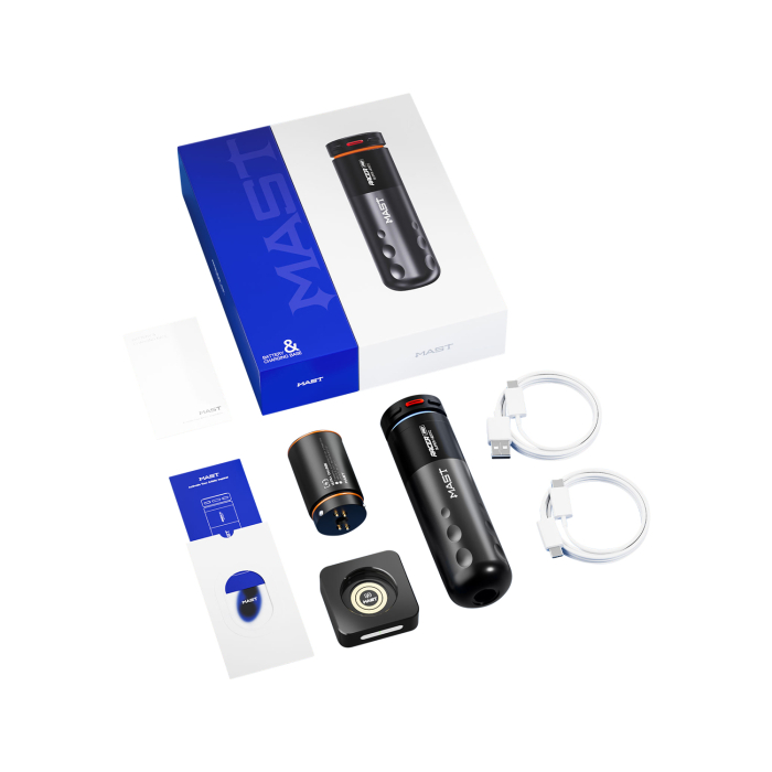 Dragonhawk Mast Racer Pro Wireless Tattoo Pen with 2x Batteries - Black - 4.2mm Stroke