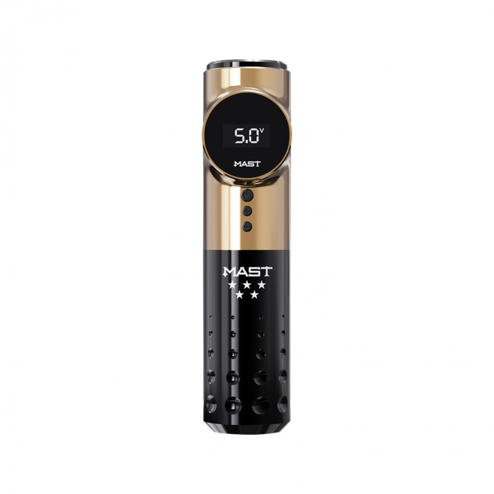Dragonhawk Mast Archer 5 Star Series Pro Wireless Pen Tattoo Machine - Black & Gold - 3.5mm Stroke