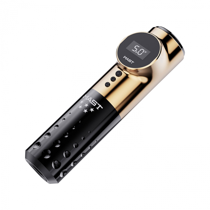 Dragonhawk Mast Archer 5 Star Series Pro Wireless Pen Tattoo Machine - Black & Gold - 3.5mm Stroke