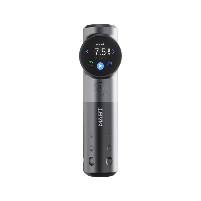 Dragonhawk Mast Archer Ultra Tattoo Machine with Charging Dock - Matte Gray - 4.5mm Stroke