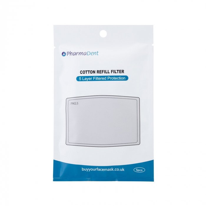 PharmaDent - PM2.5 Cotton Refill Filters for Face Masks - Pack of 5