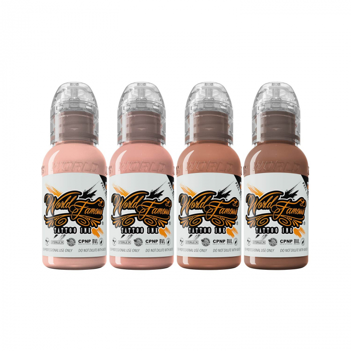 Complete Set of 4 World Famous Ink Maks Kornev's Pink Skintone Set 30ml (1oz)