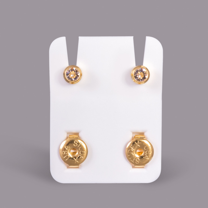 Studex Regular April Crystal Bezel - Gold Plated