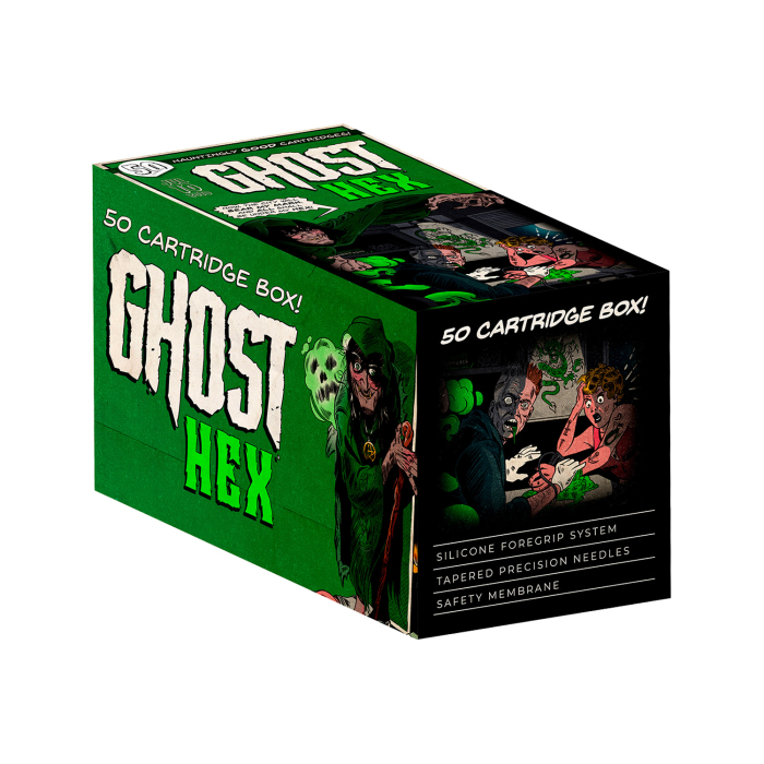 Box of 50 Ghost HEX Needle Cartridges - Tight Liners Long Taper