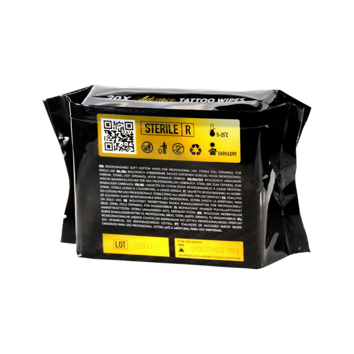 Pack of 20 Advance Tattoo Biodegradable Wipes 135x105x55mm