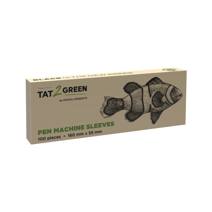 Box of 100 Tat2Green - Black Pen Machine Sleeves
