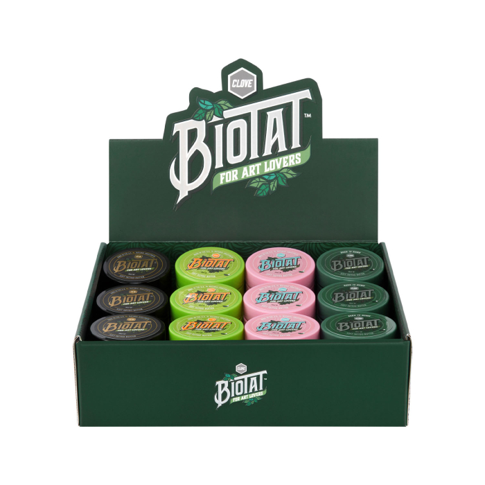 Box of 12 Assorted BIOTAT Tattoo Soft Butter 50ml Studio Display