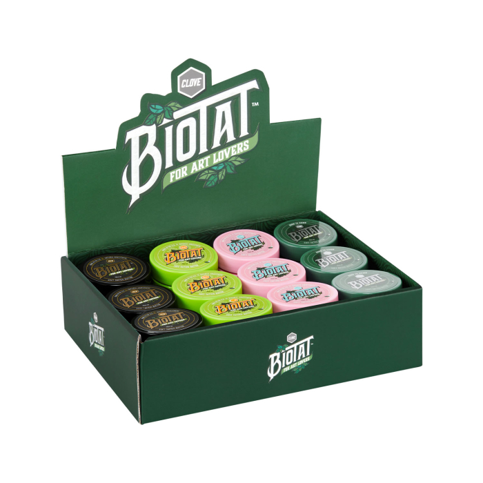 Box of 12 Assorted BIOTAT Tattoo Soft Butter 50ml Studio Display