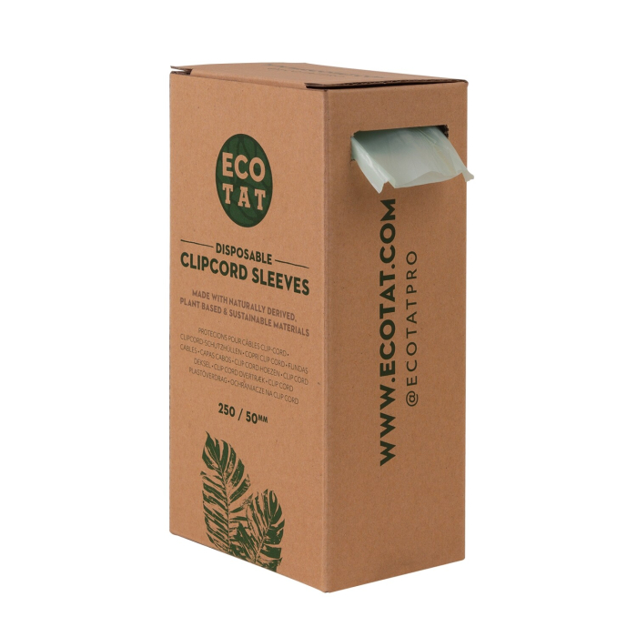 Box of 250 ECOTAT Clip Cord Sleeve Covers - 50mm