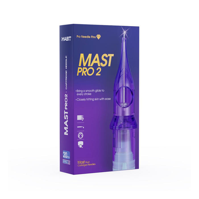 Box of 20 DragonHawk Mast Pro 2 Needle Cartridges - Medium Taper - Hollow Round Liner
