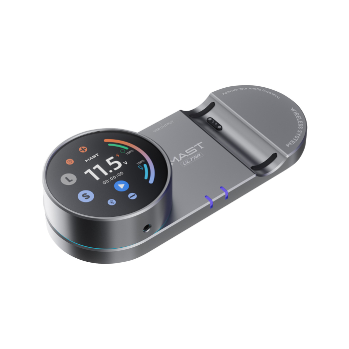 Dragonhawk Mast Archer Ultra Tattoo Machine with Charging Dock - Matte Gray - 4.5mm Stroke