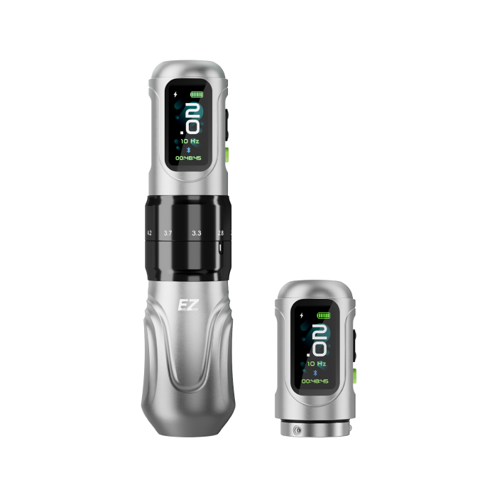 EZ P6 Wireless Tattoo Pen with Additional Battery - Silver Gradient