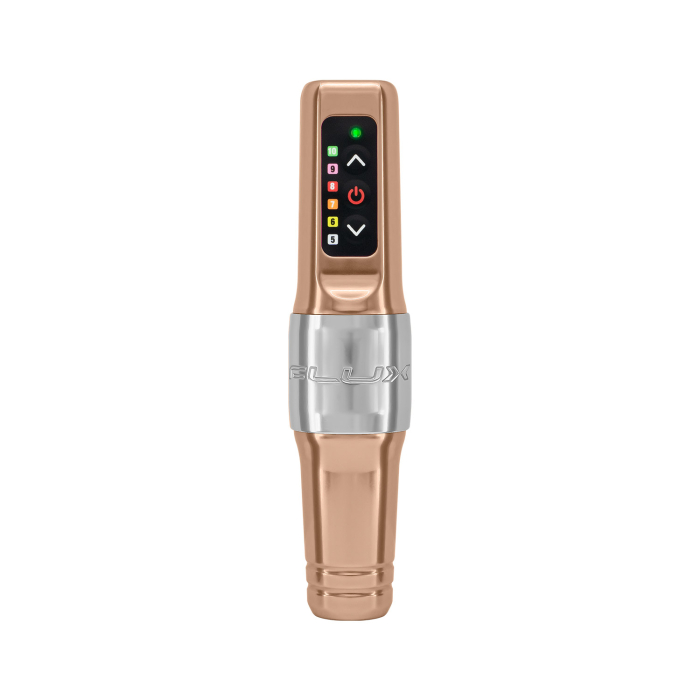 REFURBISHED - Microbeau Flux Mini Tattoo Machine with Additional Powerbolt Mini - Champagne Gold