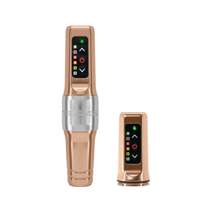 REFURBISHED - Microbeau Flux Mini Tattoo Machine 3.0mm Stroke - Champagne Gold