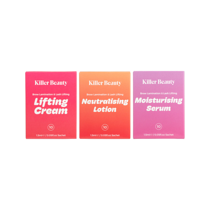 Killer Beauty Vegan Lash Lift Brow Lamination 1.5ml Sachets Steps 1-3 (30 Sachets)