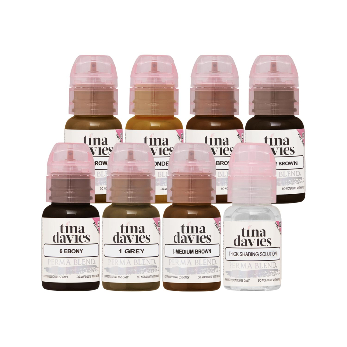 Perma Blend - Tina Davies' I Love Ink Eyebrow Collection -  Complete Set of 8 Bottles (15ml)