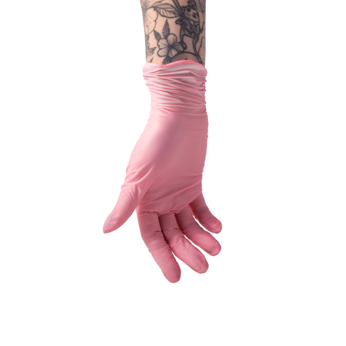 Box of 100 Saferly Pink Nitrile Gloves