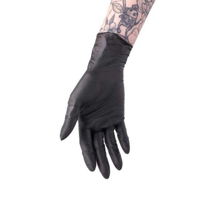 Box of 100 Saferly Black Latex Gloves