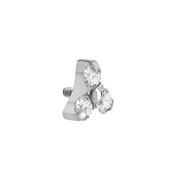 Tilum Internally Threaded Titanium Jewelled Trinity Top - Small