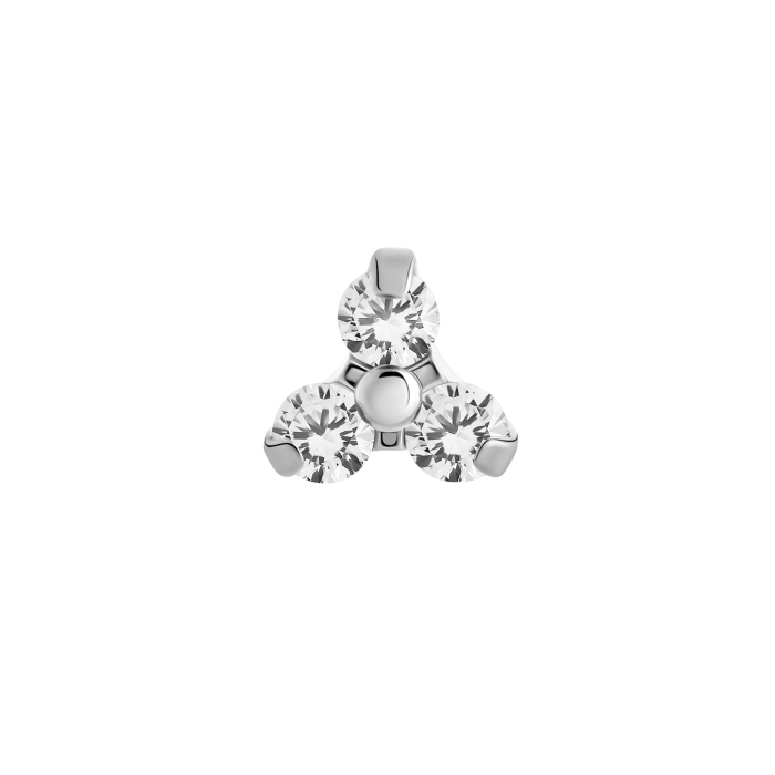 Tilum Internally Threaded Titanium Jewelled Trinity Top - Small