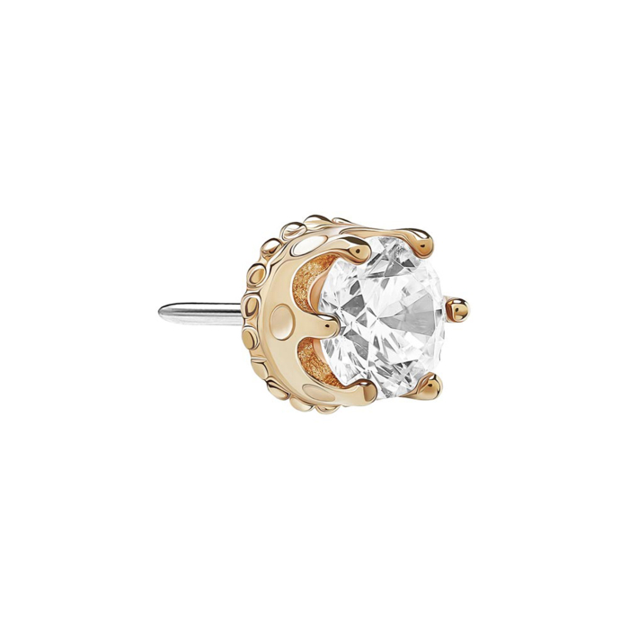 Tilum Threadless Crown with Jewel 14kt Gold