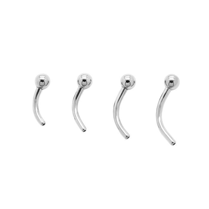 Tilum Titanium Threadless Bent Barbell with Fixed Ball