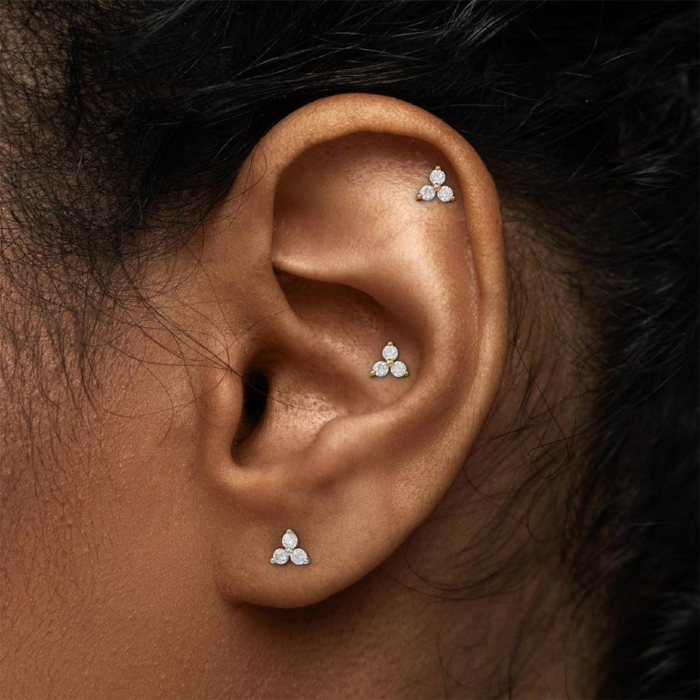 Tilum Trinity Jewel Threadless Top 14kt Gold