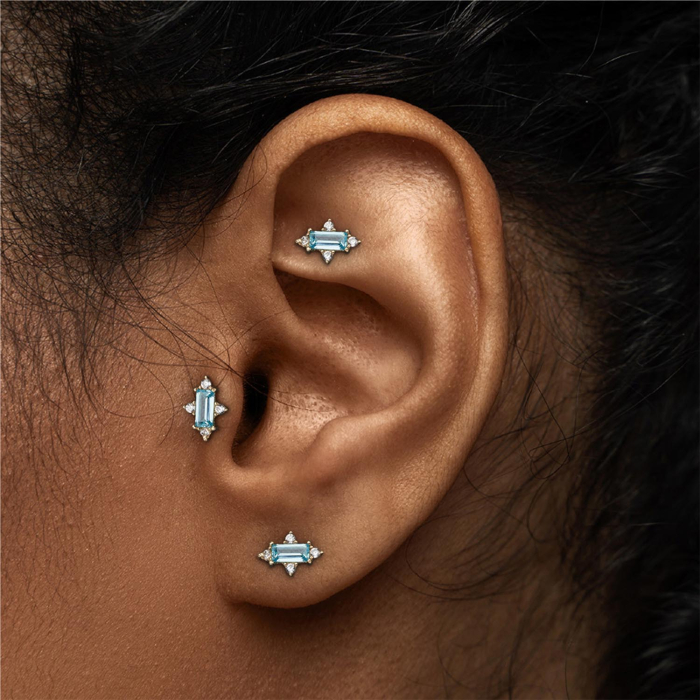 Tilum 14kt Yellow Gold Royal Baguette Threadless Top