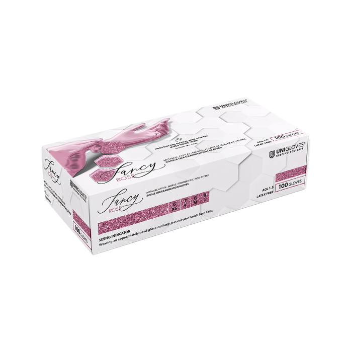 Box of 100 Unigloves Fancy Rose Nitrile Gloves