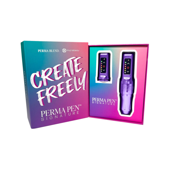 Microbeau Perma Pen Signature with 2x PowerBolt Mini - 2.7mm Stroke - Lavender