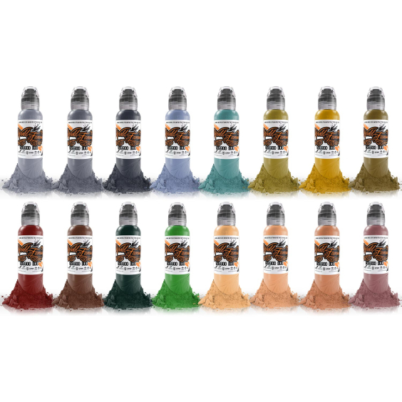 Complete Set of 16 World Famous Ink - Sarah Miller's Valhalla Portrait Set - 30ml