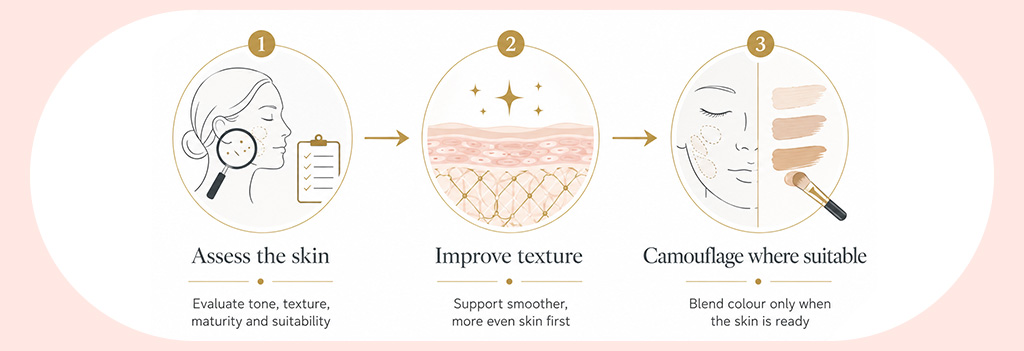 Steps on how to assess the skin.