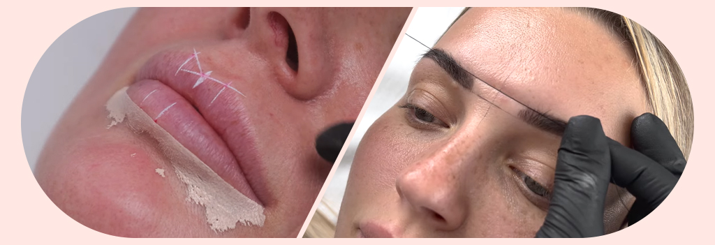Lip mapping and brow mapping mid-draw.